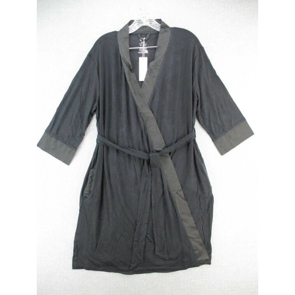 Kindred Bravely Robe Womens XXL 2XL Black Emmaline Nursing & Maternity